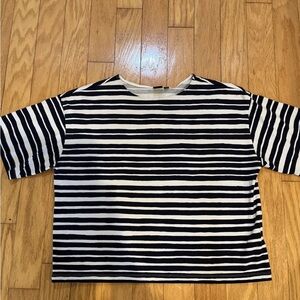 EUC Marimekko and Uniqlo Colab Blue and White Striped Short Sleeve Tee Size M